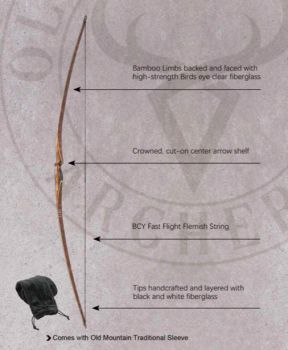 Langbogen SNIPER CARBON von OLD MOUNTAIN ARCHERY