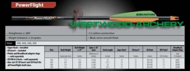 Carbonschaft POWERFLIGHT von EASTON - 12-Pack