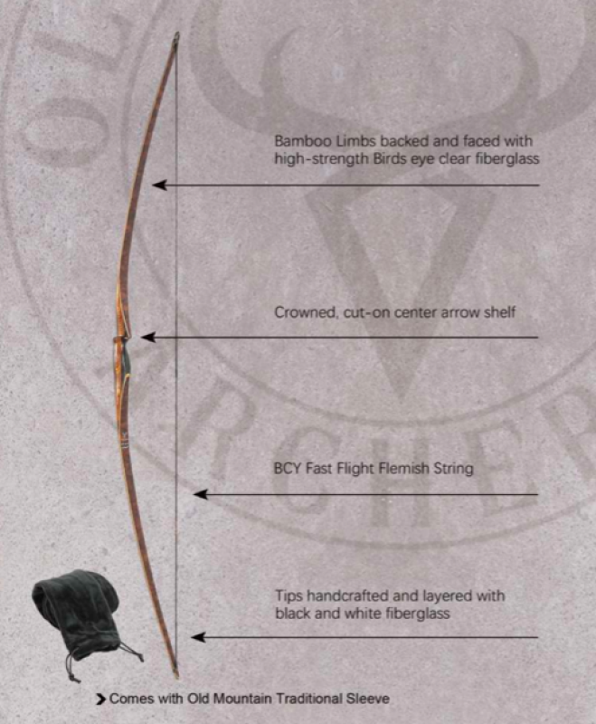 Langbogen SNIPER CARBON von OLD MOUNTAIN ARCHERY