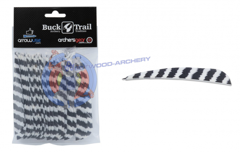 Naturfeder 4 Zoll ROUND BARRED von Skylon - 24 Stk.