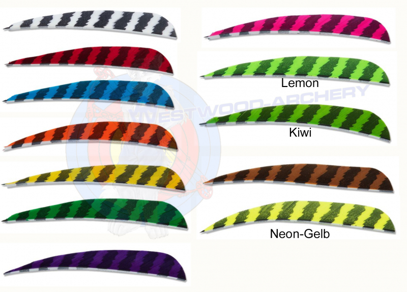 Naturfeder 4 Zoll ROUND BARRED von Skylon - 24 Stk.