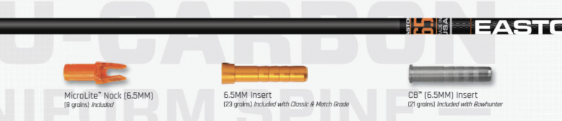 Carbonschaft MATCH GRADE 6.5 mm von EASTON - 12-Pack