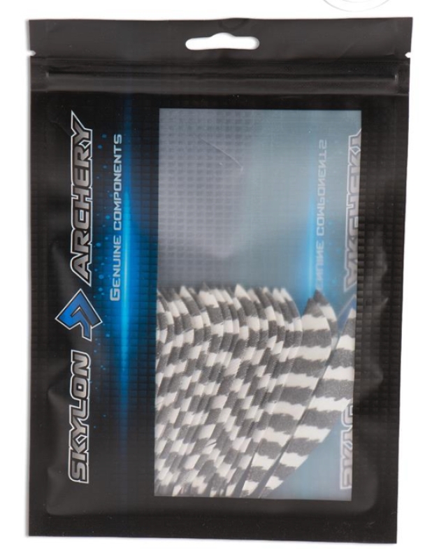 Naturfeder 5 Zoll ROUND BARRED von SKYLON - 24 Stk.